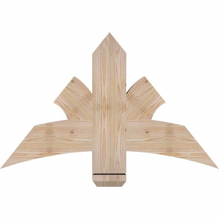 Davenport Smooth Timber Gable Bracket, Douglas Fir, 36W X 23H X 3 1/2D X 5 1/2F, 15/12 Pitch